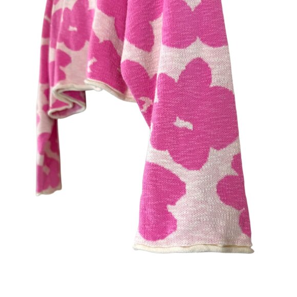 Promesa | S | Floral Knit Crop Sweater | Y2K | Cottagecore | Retro | Feminine - Picture 7 of 16